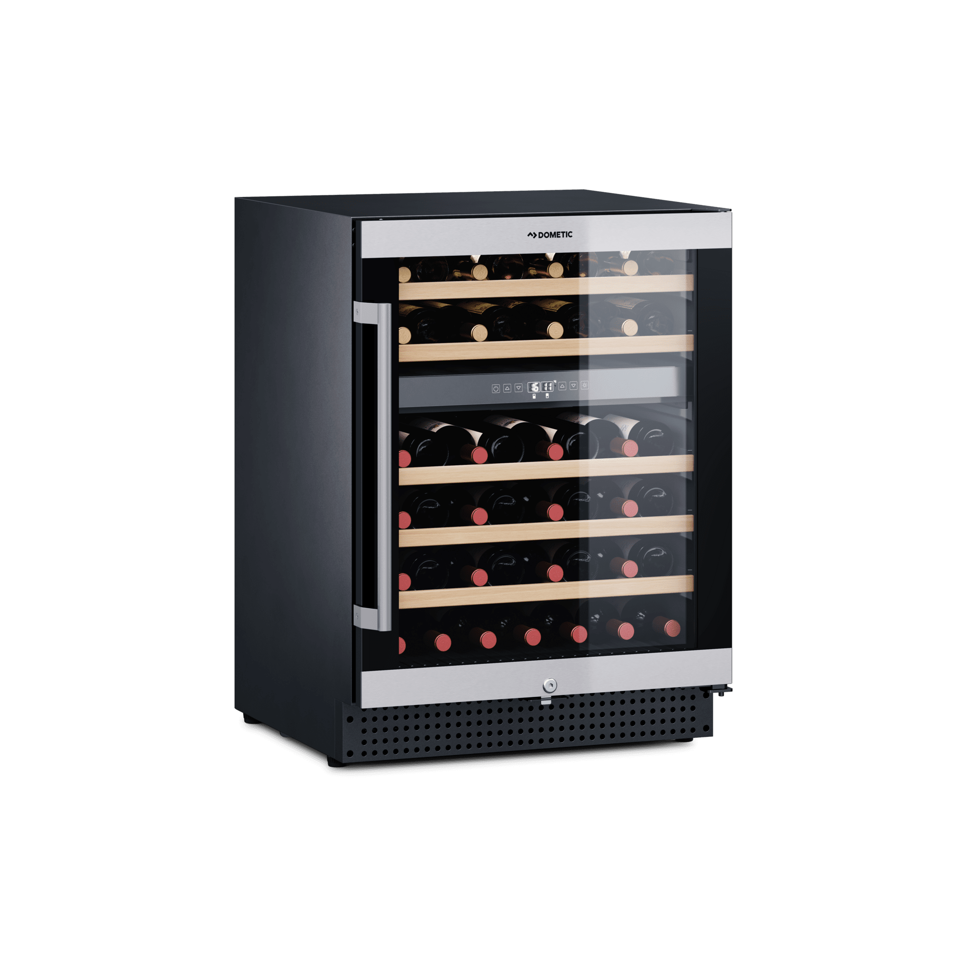 Edelstahl-UV-Glastür 2 Zonen Wein-Kühlschrank für 46 Flaschen Wein-Klimaschrank Dometic MaCave D50 Weintemperierschrank +5 °C bis +22 °C 