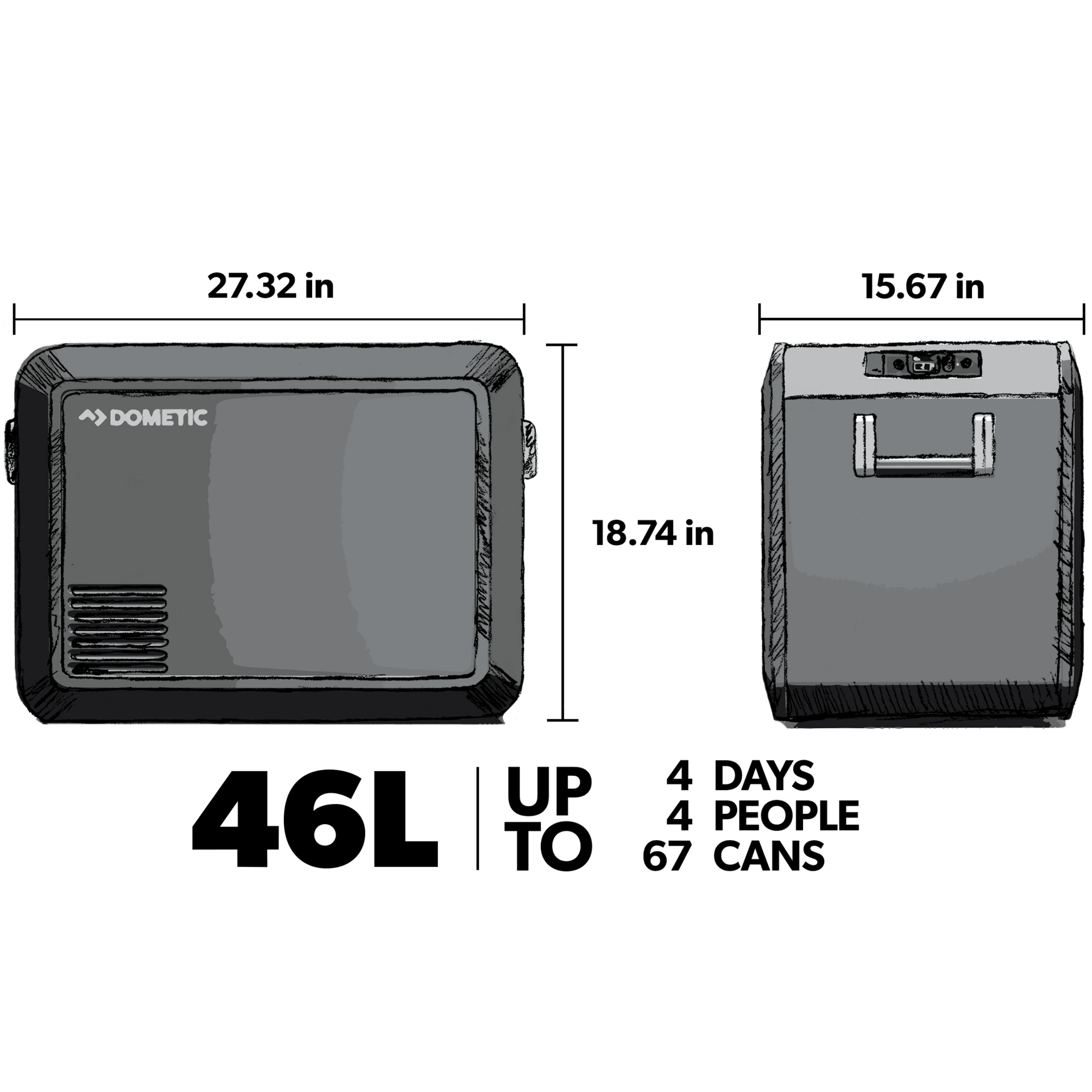 Dometic 9600028403, Glacière Aluminium/Noir