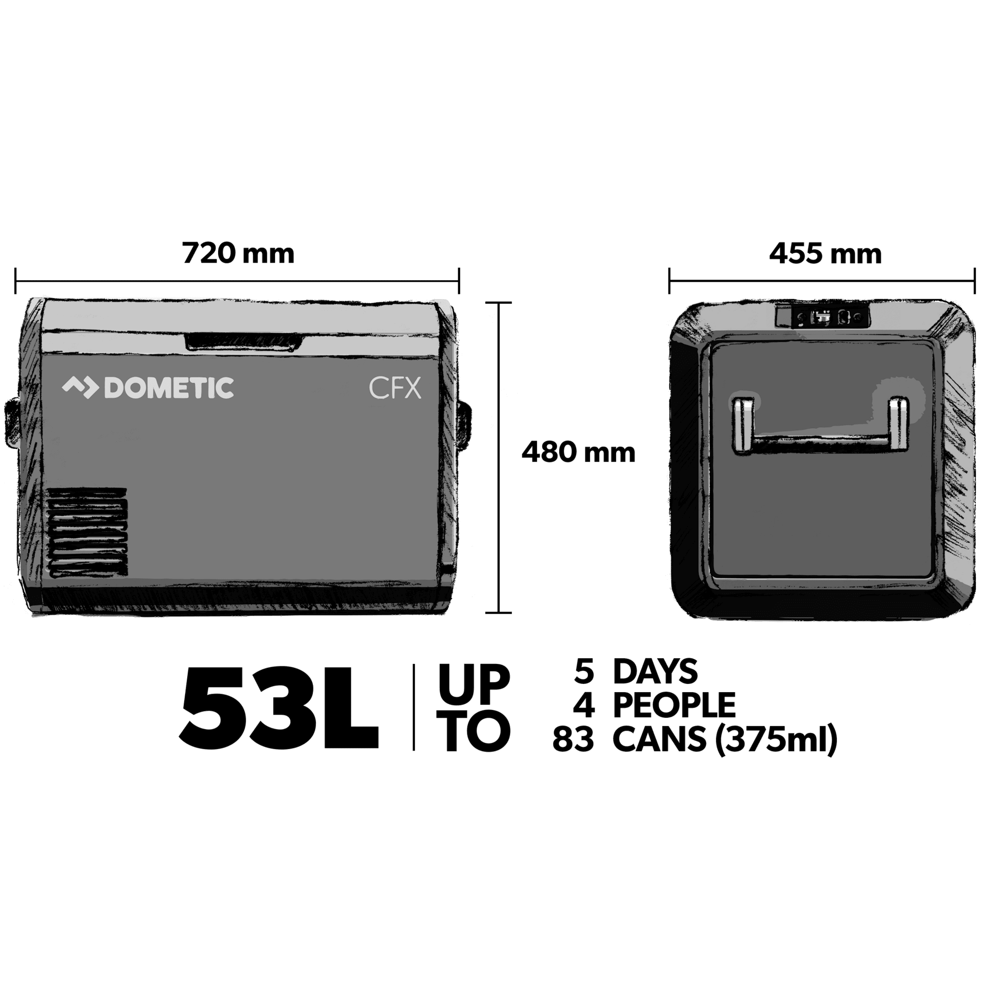 Dometic CFX3 55IM - Portable fridge and ice maker, or freezer, 53 l