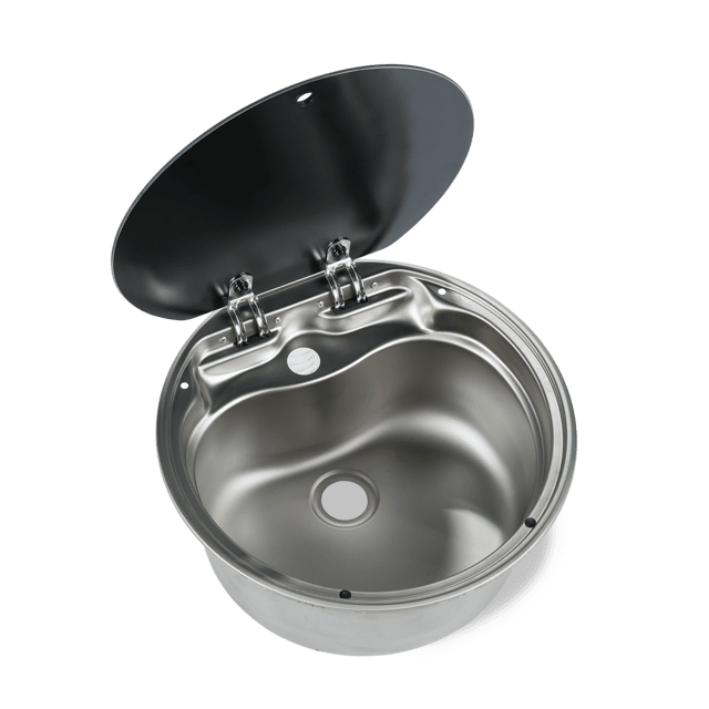 Dometic VA7000 Series Round Sink with 1-Hole Faucet & Glass Cover
