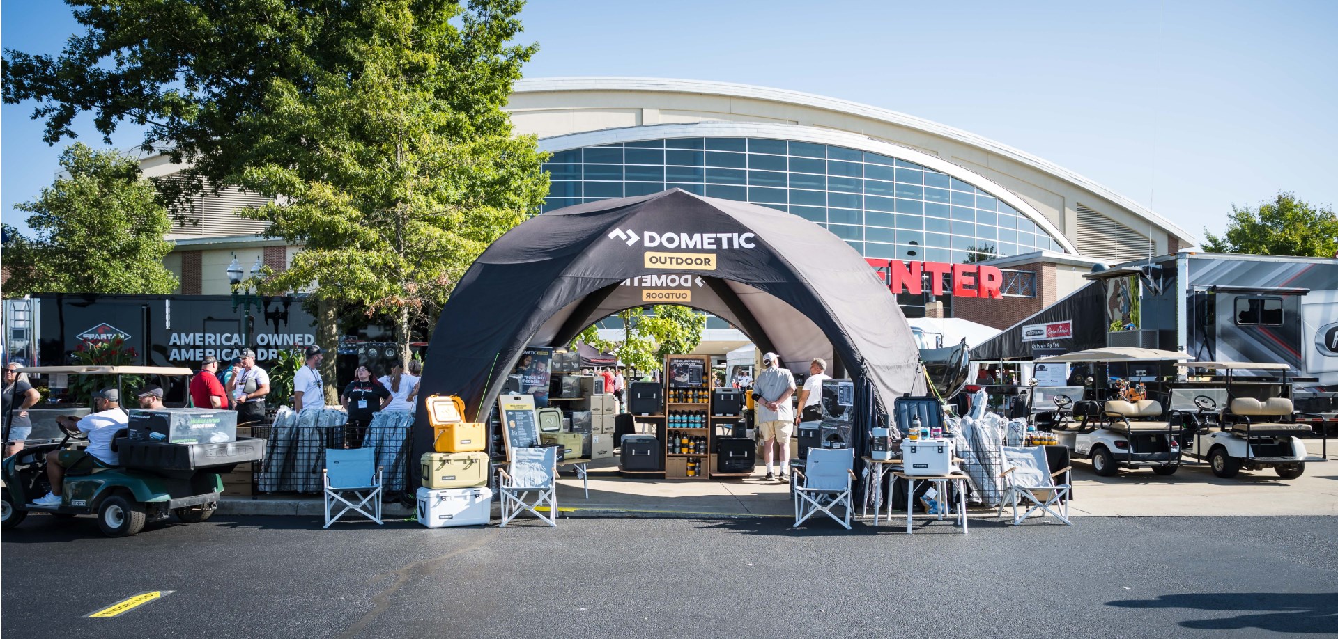 Dometic expo booth at Hershey RV Show in 2023.