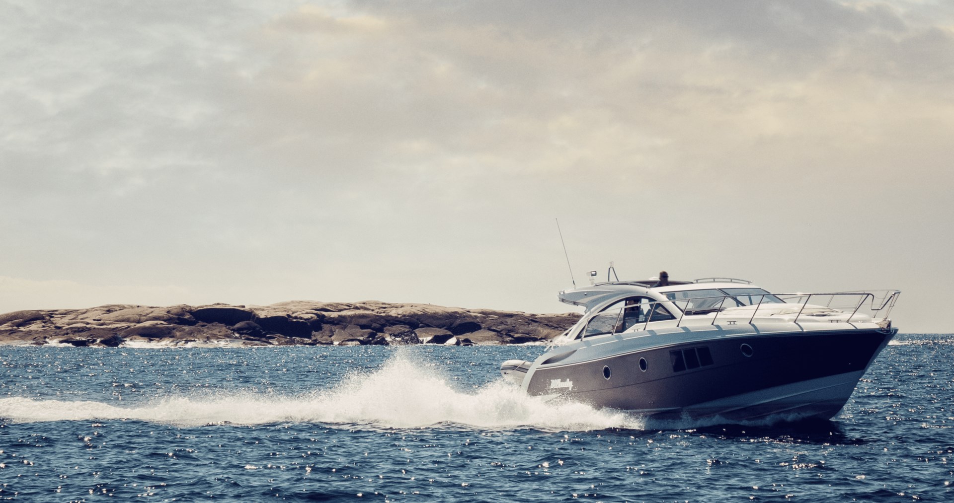 Boat driving on open water